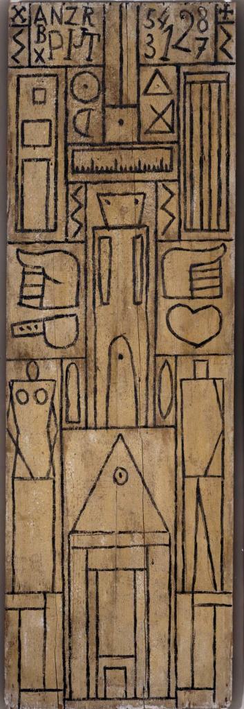 Grafismo constructivo. 1931. Témpera sobre madera. 156x50 cm